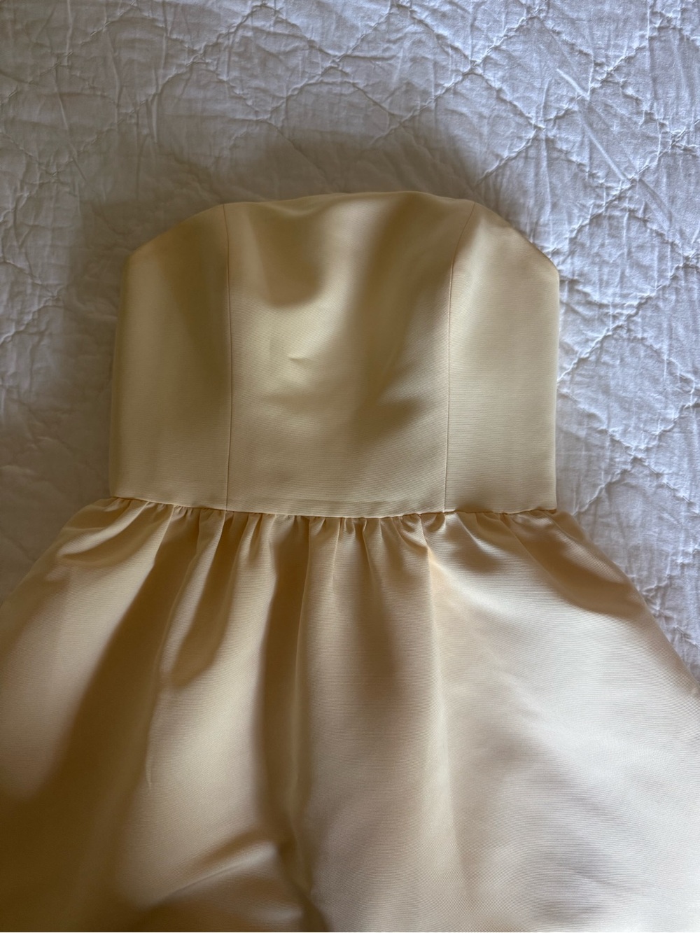 Amsale Strapless Buttercup Yellow Bridesmaid Gown